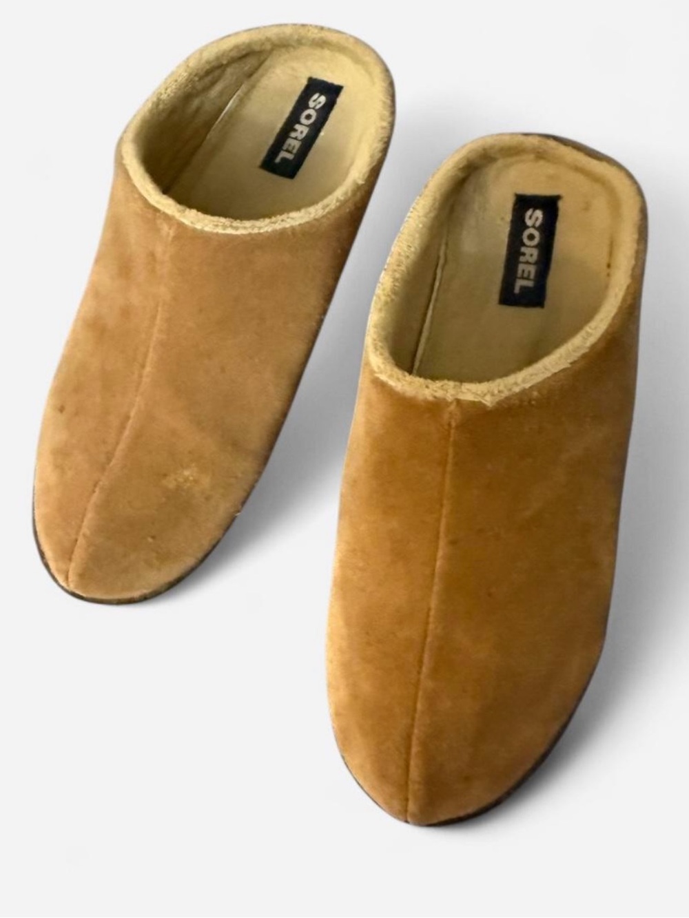 Sorel Women's Suede Mule Slippers in Tan Brown